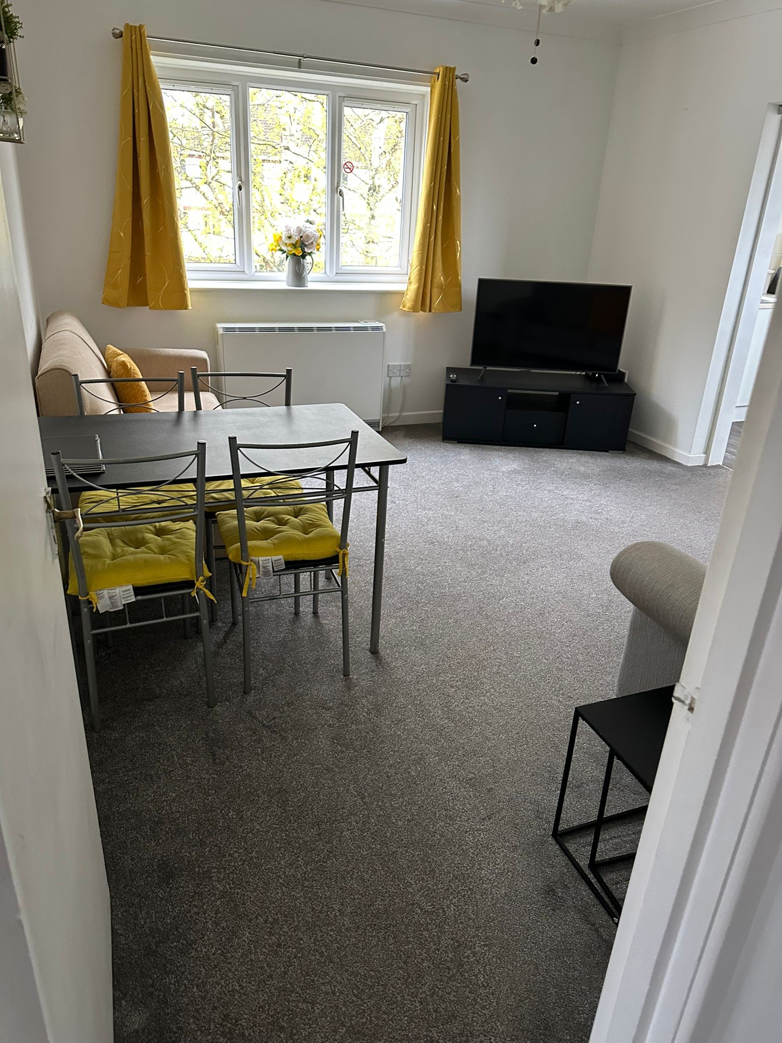 Clean living room in military accommodation