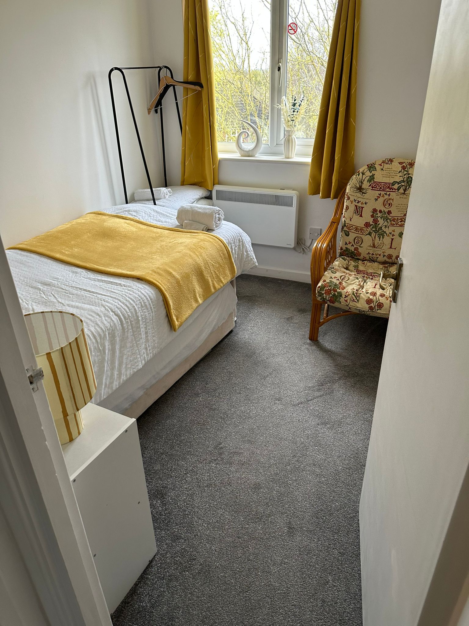 Clean bedroom ready for inspection